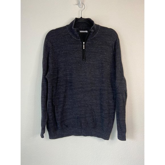 Tommy Bahama men's large grey long sleeve 1/4 zip knit pullover mock neck - Picture 1 of 6